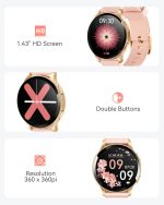 ⁦Parsonver Smart Watch for Women (Call Receive/Dial), 1.43" Fitness Tracker for Android iPhone With Calorie Step Tracking, 100+ Sport Modes, IP68 Waterproof, Rose Gold⁩ - الصورة ⁦7⁩
