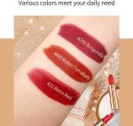 ⁦Newvenper Matte Lipstick Set 3 Colors Lip Stick with Sliver Chain Bag Package Velvet Lip stick Set Waterproof Non-Stick Cup Long Lasting Retractable Red Lipstick Set 3.5gx3 Pcs⁩ - الصورة ⁦5⁩