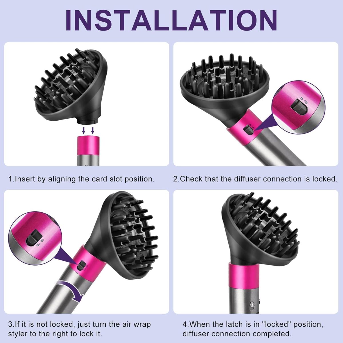 ⁦MengTiger Upgraded Diffuser Nozzle for Dyson Curling Iron Converting for Dyson Airwrap Styler To Hair Dryer Diffuser Nozzle Attachment⁩ - الصورة ⁦4⁩