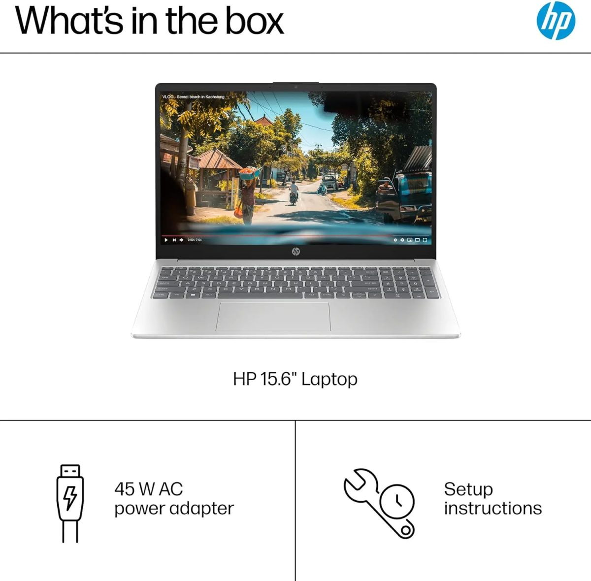 ⁦HP 15.6" HD Touch-Screen Laptop, Intel i5-1235U, 10 Cores, 8GB Memory, 512 PCIe GB SSD, Windows 11 Home in S Mode, Bluetooth, Wi-Fi, Natural Silver with TWE Accessories⁩ - الصورة ⁦7⁩