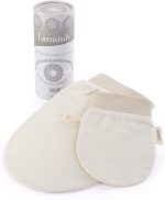 Larminly Raw Silk Exfoliating Gloves 2 Piece Set Face and Body Natural Exfoliating Gloves Gentle Dead Cell Removal Preparation Skin for Skin Care and Tanning