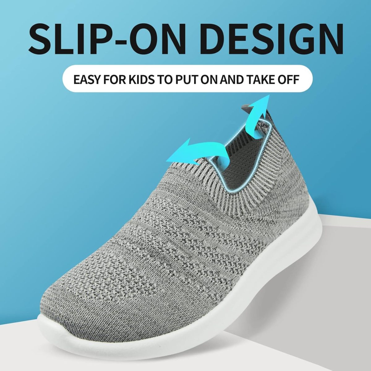 ⁦D.D.Star Kids Shoes Slip on Lightweight Children Running Sneakers Boys and Girls Shoes Breathable Sports Shoes Size 25 to 38.⁩ - الصورة ⁦4⁩