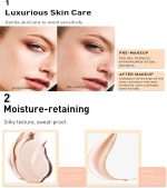 Azonee Moisturizing Liquid Foundation, Silky Long-Wear Concealer, Sheer to Full Coverage for Dewy, Natural Glow, Suitable for All Skin Types (#01)