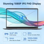 ⁦Bmax 14 inch Laptop Computer, 8GB RAM/256GB SSD, FHD IPS Display, Intel N5000 Processor, WiFi 5, BT 5.0, Long Lasting Battery, Slim Laptop⁩ - الصورة ⁦4⁩