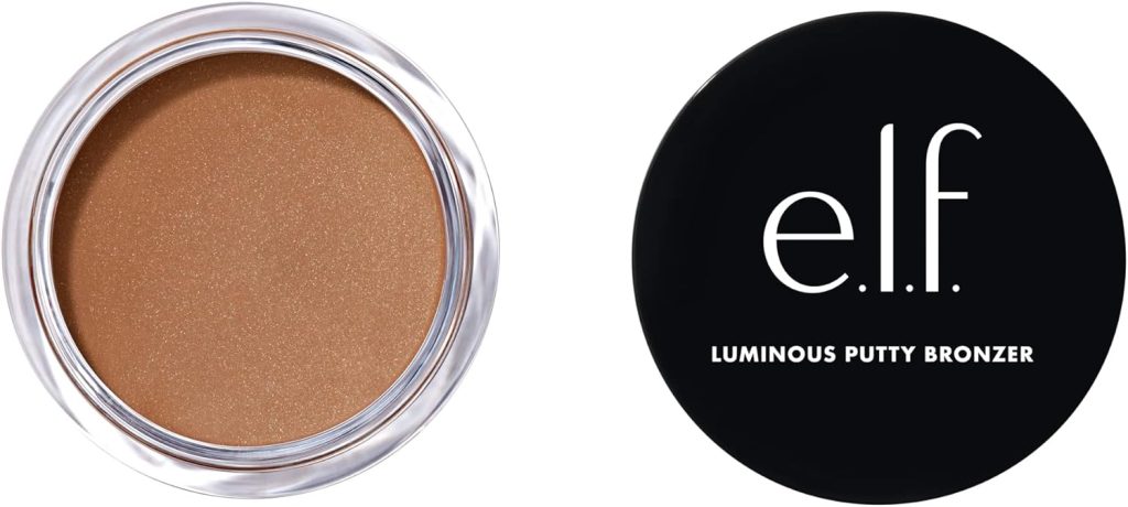 e.l.f. Luminous Putty Bronzer, Lightweight Putty-to-Powder Bronzer For A Radiant, Glowing Finish, Highly Pigmented, Vegan & Cruelty-Free, Sun Chaser