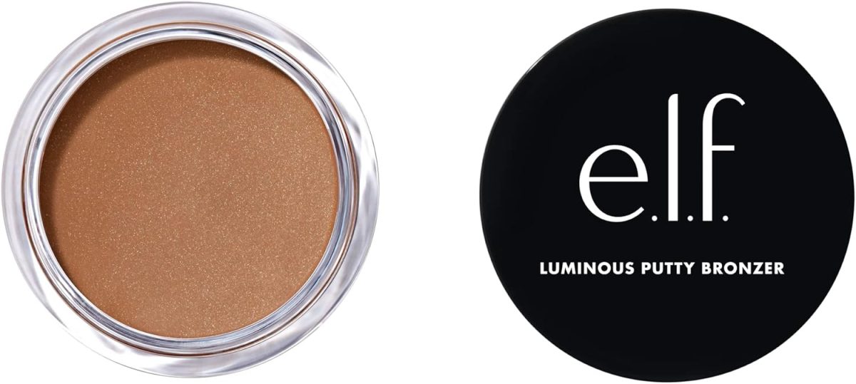 e.l.f. Luminous Putty Bronzer, Lightweight Putty-to-Powder Bronzer For A Radiant, Glowing Finish, Highly Pigmented, Vegan & Cruelty-Free, Sun Chaser
