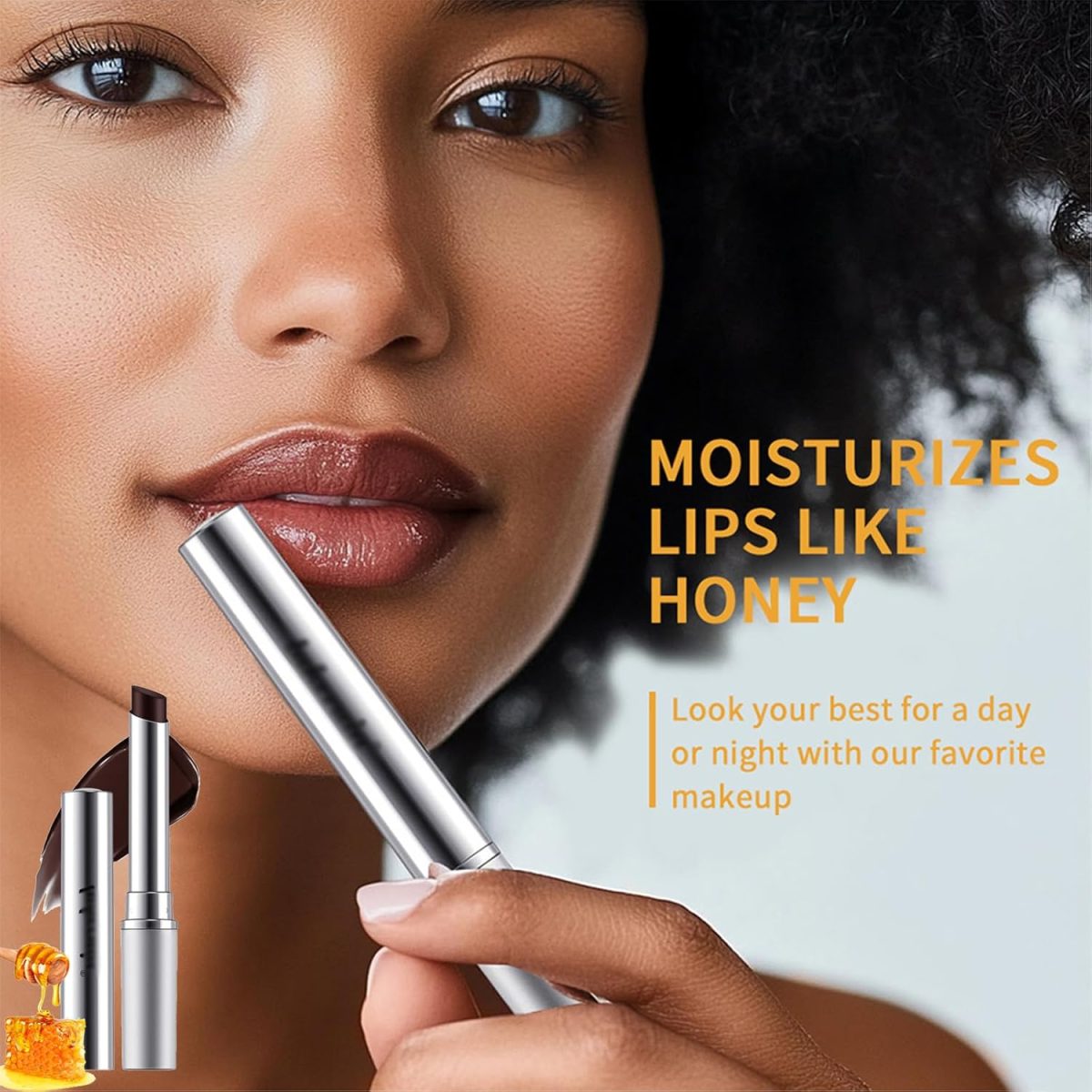 ⁦Black Dark Honey Lipstick, Almost Honey Balm Black Color Lipstick Tinted Lip Balm, Natural Deeply Moisturising Hydrating Long-Lasting Lip Plumping Lip Care for Dry Lips⁩ - الصورة ⁦4⁩