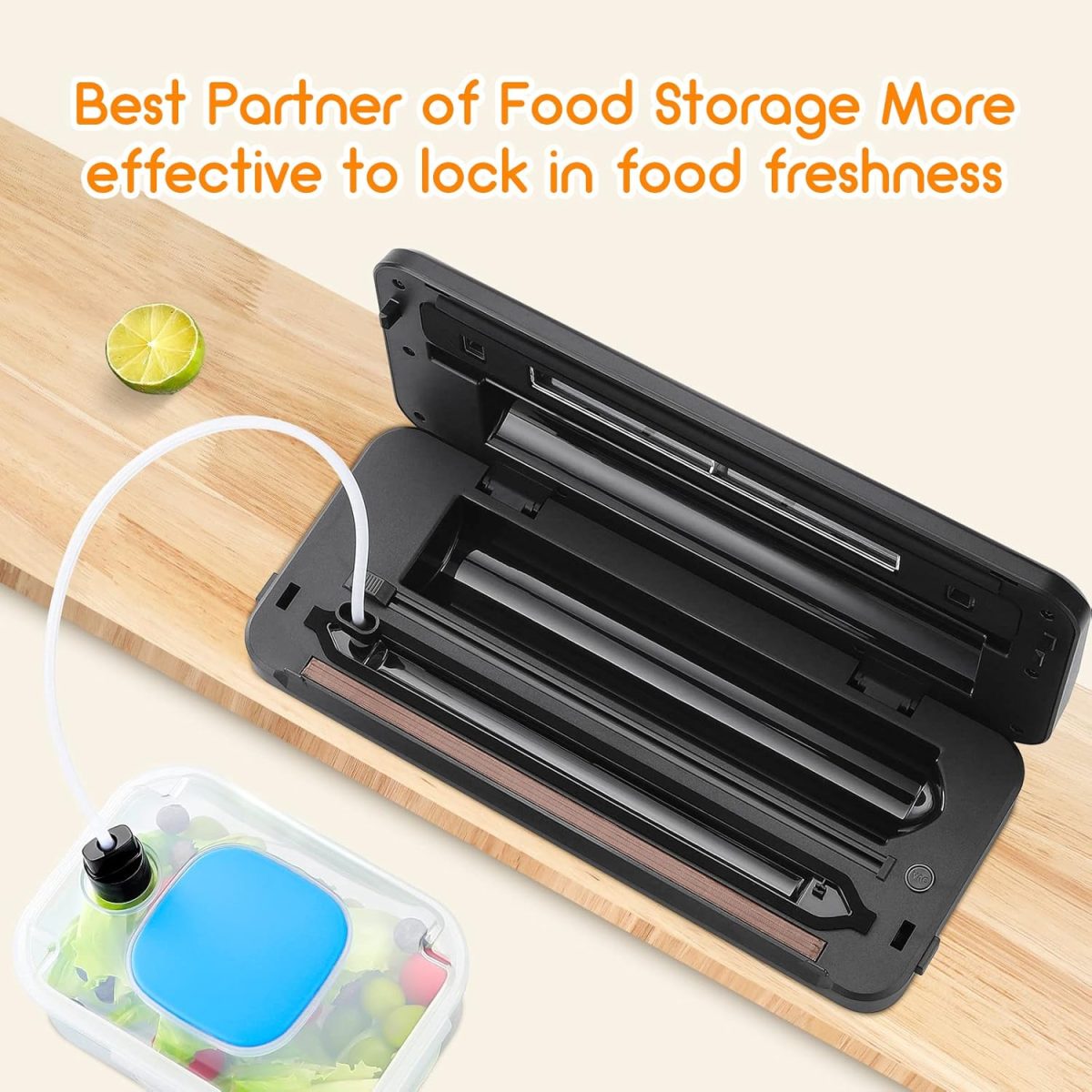 ⁦INKBIRD INK-VS03 Food Vacuum Sealer Machine, Sealing Time Display, 80KPA Strong Suction, Automatic Vacuum Sealer with Starter Kit for Food Storage and Sous Vide⁩ - الصورة ⁦9⁩