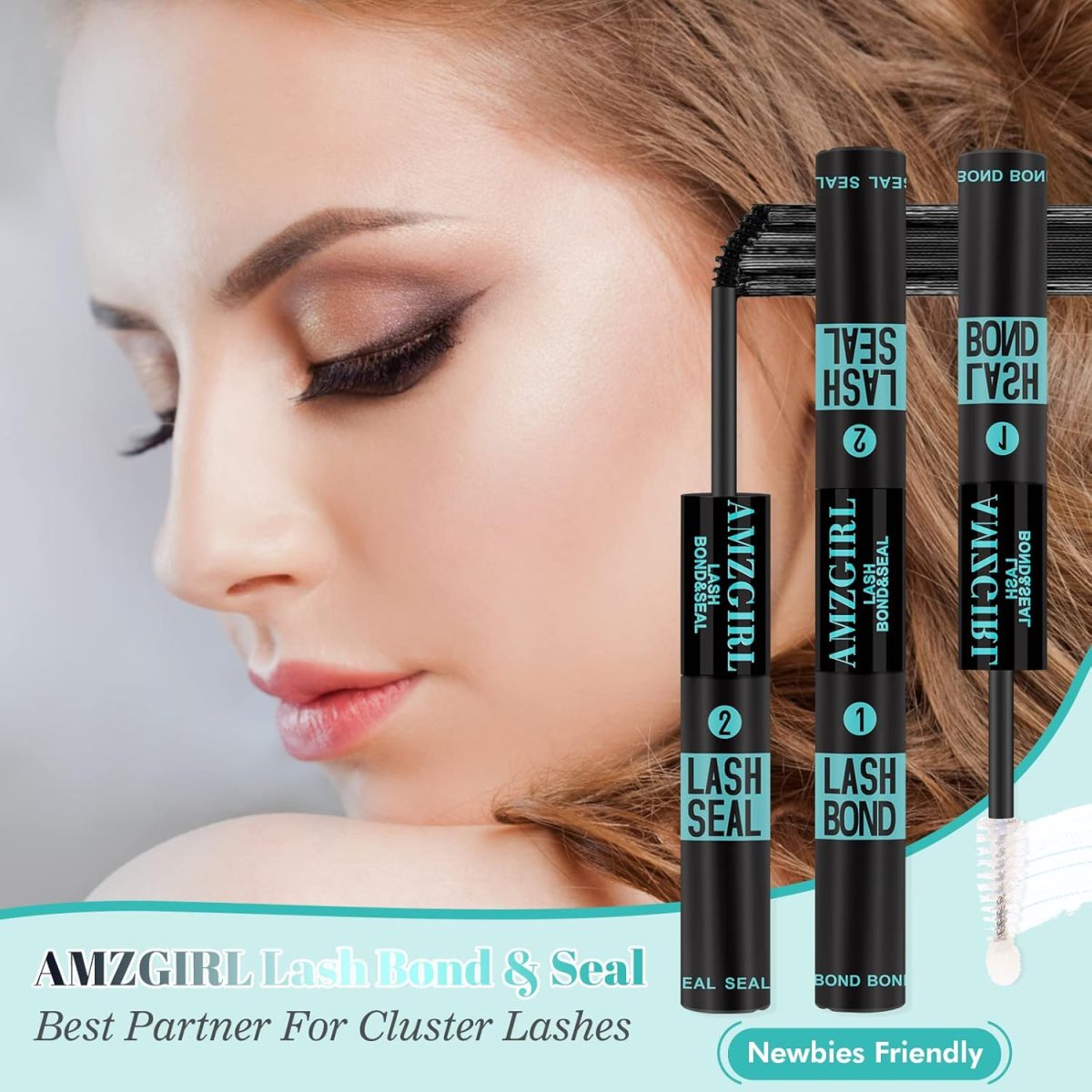 ⁦AMZGIRL LASH Bond and Seal Eyelash Clusters Glue House of Clusters Mascara Wall Glue 10 ml Long Lasting 72 Hours Black Eyelash Clusters Glue + Eyelash Seal 2 in 1 DIY Eyelash Clusters (Black)⁩ - الصورة ⁦6⁩