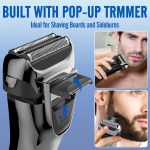 ⁦Electric Razor for Men, 3 Blades Cordless Rechargeable Foil Shavers Electric Razors for Face IPX6 Electric Shaver for Men with Pop-up Trimmer for Travel⁩ - الصورة ⁦3⁩