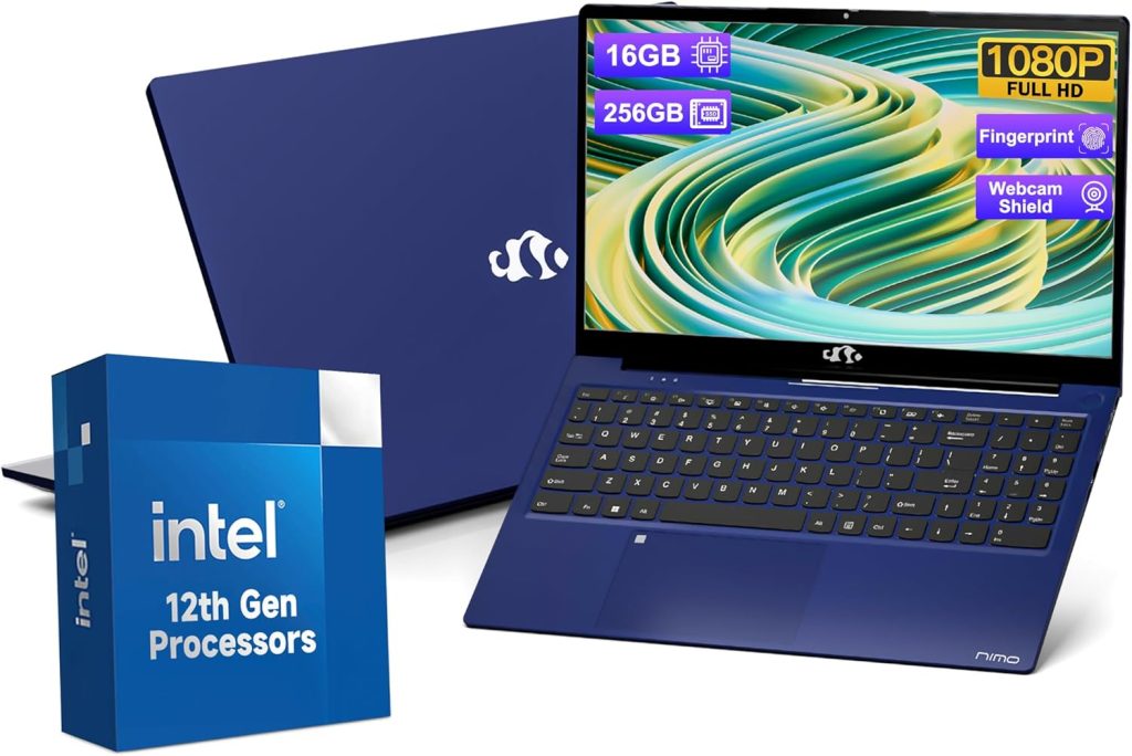 15.6-FHD-Laptop Student-Laptop, 16GB RAM 1TB SSD, Intel Pentium Quad-Core N100 Processor (Up to 3.4GHz) Backlit Keyboard Fingerprint WiFi 6 BT5.2 Business-Laptop, 2 Years Warranty Windows 12 Laptop