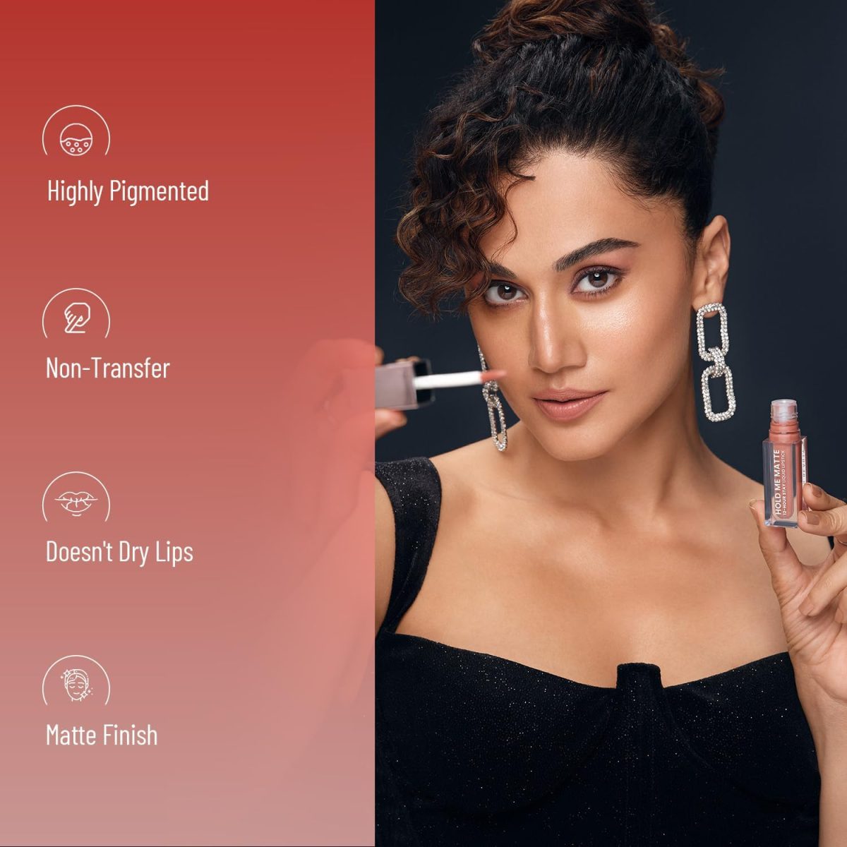 ⁦Swiss Beauty Hold Me Matte Liquid Lipstick | 12 Hours Stay | Non-Transfer Lipstick | Waterproof Lipstick with Intense Hydration| Shade - Gentle Pink, 4.5ml⁩ - الصورة ⁦5⁩