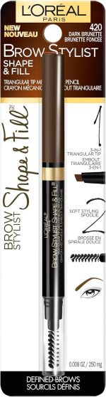 ⁦L’Oréal Paris L'Oreal Brow Stylist Shape & Fill Mechanical Eye Brow Makeup Pencil, Dark Brunette, 0.008 oz.⁩ - الصورة ⁦2⁩