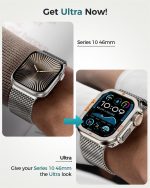 ⁦Metal Case for Apple Watch Series 10 46mm Men, AZONEE Shockproof Bumper Cover [Ultra Look Transformation] Stainless Steel Rugged Back Cover for iWatch Accessories⁩ - الصورة ⁦2⁩