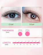 ⁦NAGARAKU Easy Fan Lashes 2D~20D Self-Fan Automatic Bloom Bouquet Eyelash Extension Russian Natural Volume Technique Touffe Lashes Easy Unfold Easy Fanning Eyelash Black (0.05C 8-15mm)⁩ - الصورة ⁦8⁩