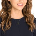 ⁦WDLYAN Punk Heart Saturn Necklace - 5 Colors Available Fashion Baroque Rhinestone Love Heart Saturn Planet Pendant Necklace Jewelry⁩ - الصورة ⁦2⁩