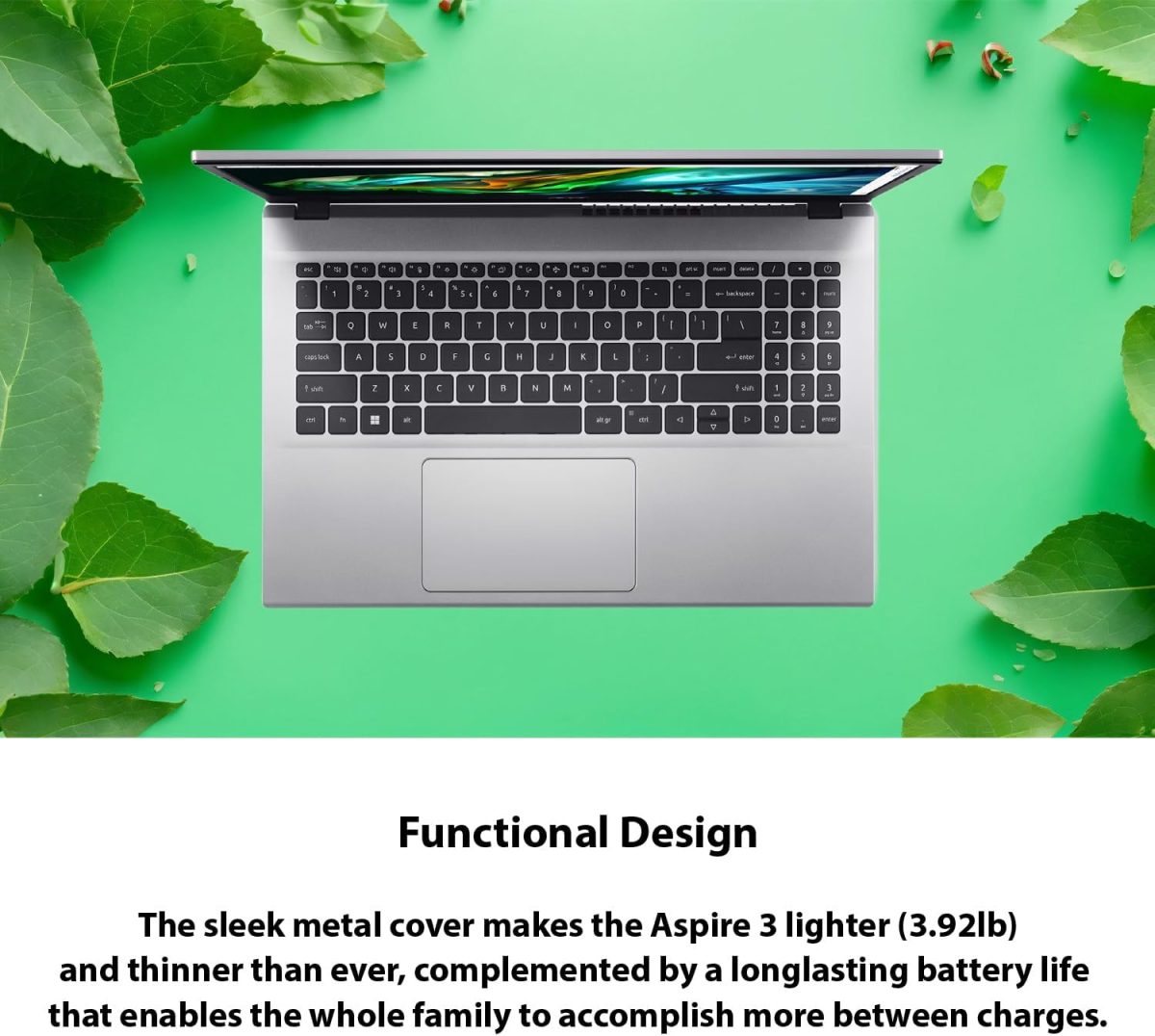 ⁦acer Aspire 3 Laptop | 15.6" FHD (1920 x 1080) Display | AMD Radeon | 8-Core AMD Ryzen 7-5700U | 32GB RAM | 1TB SSD (512GB PCIe SSD withHP P500 512GB Portable SSD) | Ethernet Port | Windows 11 Pro⁩ - الصورة ⁦8⁩