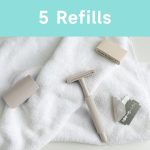 ⁦Liberex Cleansing Your Days Double Edge Safety Razor - Reusable Single Blade Razors for Women Men, 5 Refills, Metal Plastic Free (White)⁩ - الصورة ⁦5⁩