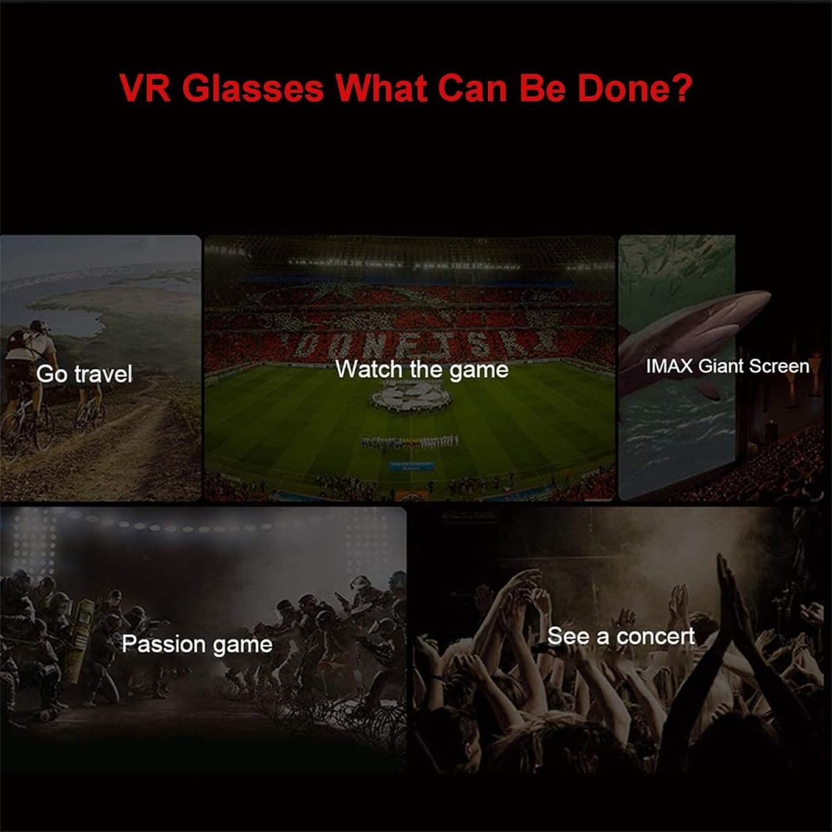 ⁦Virtual Reality Headsets to Play Games/Movies for Adults/Kids, 3D VR Glasses Compatible iOS and Android Smartphones 4.7-7.8in, Vr Headset Set with Controller and Headphones⁩ - الصورة ⁦6⁩