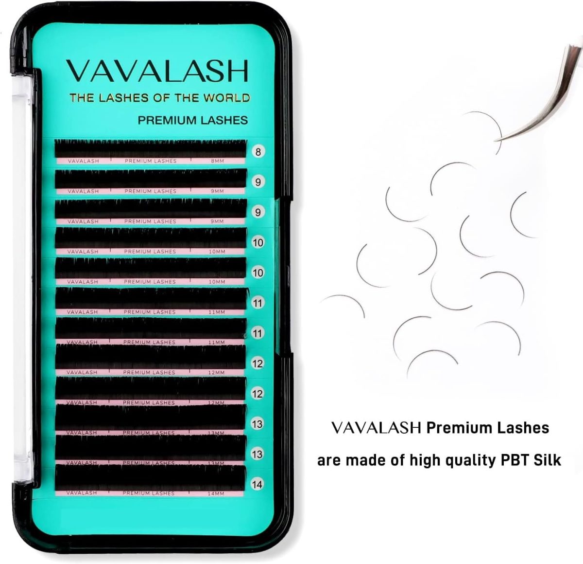 ⁦Eyelash Extensions 0.05 C CC D DD J B L Curl 8-14mm Lash Extensions Supplies Individual Lashes Premium Silk Volume & Classic Lash Soft Matte Dark Professional Eyelashes Extension (0.05-CC-8-14 Mixed)⁩ - الصورة ⁦2⁩