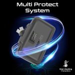 ⁦Promate 10000mAh Power Bank, Compact with 20Watt USB-C™ In/Out Foldable Connector, 20Watt Lightning Foldable Connector, Ultra-Fast 20Watt USB-C™In/Out Port, Charge Protection, LED Display (Black)⁩ - الصورة ⁦5⁩