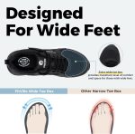 ⁦FitVille Men's Walking Shoes Wide Width Sneaker Running Orthopedic Shoes for Flat Feet Plantar Fasciitis - Rebound Core V7⁩ - الصورة ⁦3⁩