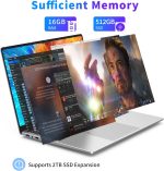 ⁦NIAKUN 16 Inch Laptop Computer 2025, Gaming Laptop, 16GB RAM 512GB SSD, N100 Processor, UHD Graphics 750 MHz, FHD 1920 * 1200, 180° Open, Backlit Keyboard, Windows 11 Pro, Fingerprint Unlock, Student⁩ - الصورة ⁦5⁩