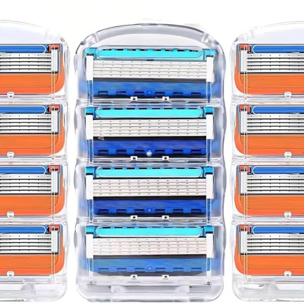 Joyzzz Razor Blade Refills, 12Pack Safety Razors Blade with Precision Beard Trimmer, Comfort Shave Blades with Dual Lubrication, Easy to Install and Rinse, Shaving Blade for Mens Compatible Fusion 5