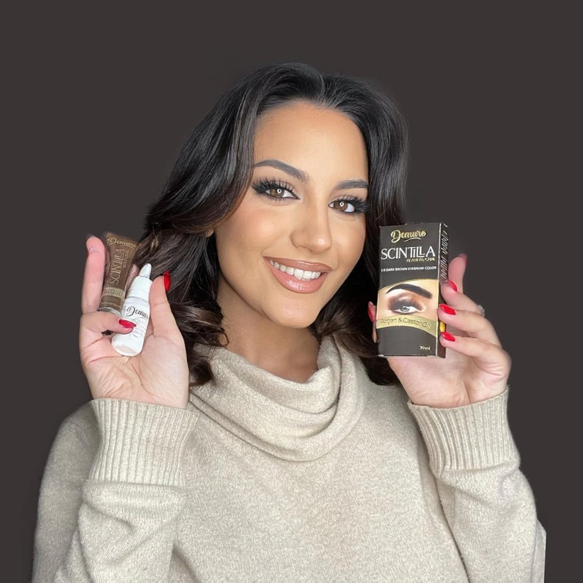 ⁦Demure Eyebrow Dye Kit, Professional Formula Brow Tint - contains Argan Oil & Castor Oil (Omega 6, Carotene, Vitamins А, Е, F), Fast and Safe Results (3.0 Dark Brown)⁩ - الصورة ⁦7⁩