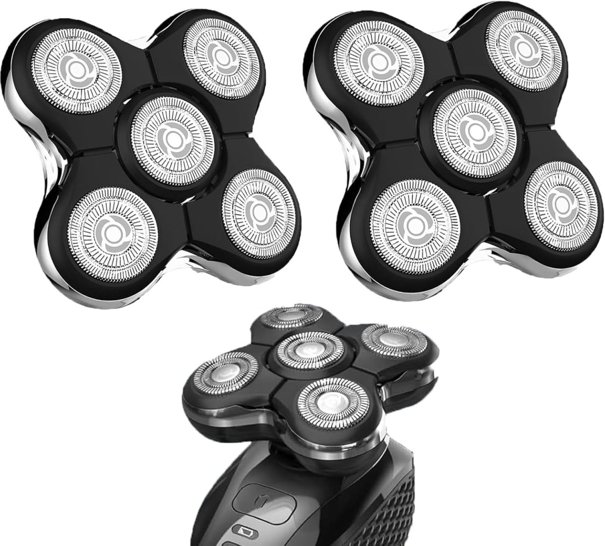 Replacement Head Compatible with Remington Balder Pro RX5 Head Shaver XR7000/XR1500,Replacement Blades Precision Electric Shaving for Bald Men(2PCS Silver)