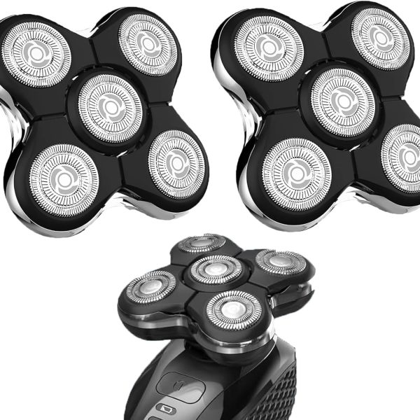 Replacement Head Compatible with Remington Balder Pro RX5 Head Shaver XR7000/XR1500,Replacement Blades Precision Electric Shaving for Bald Men(2PCS Silver)