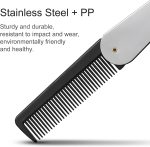 ⁦Stainless Steel Folding Comb, Pocket Comb For Men, Bread Mustache Comb, Hair And Beard Comb With Cover For Men, Ideal For Grooming, Detangling, And Styling (3 Pcs)⁩ - الصورة ⁦3⁩