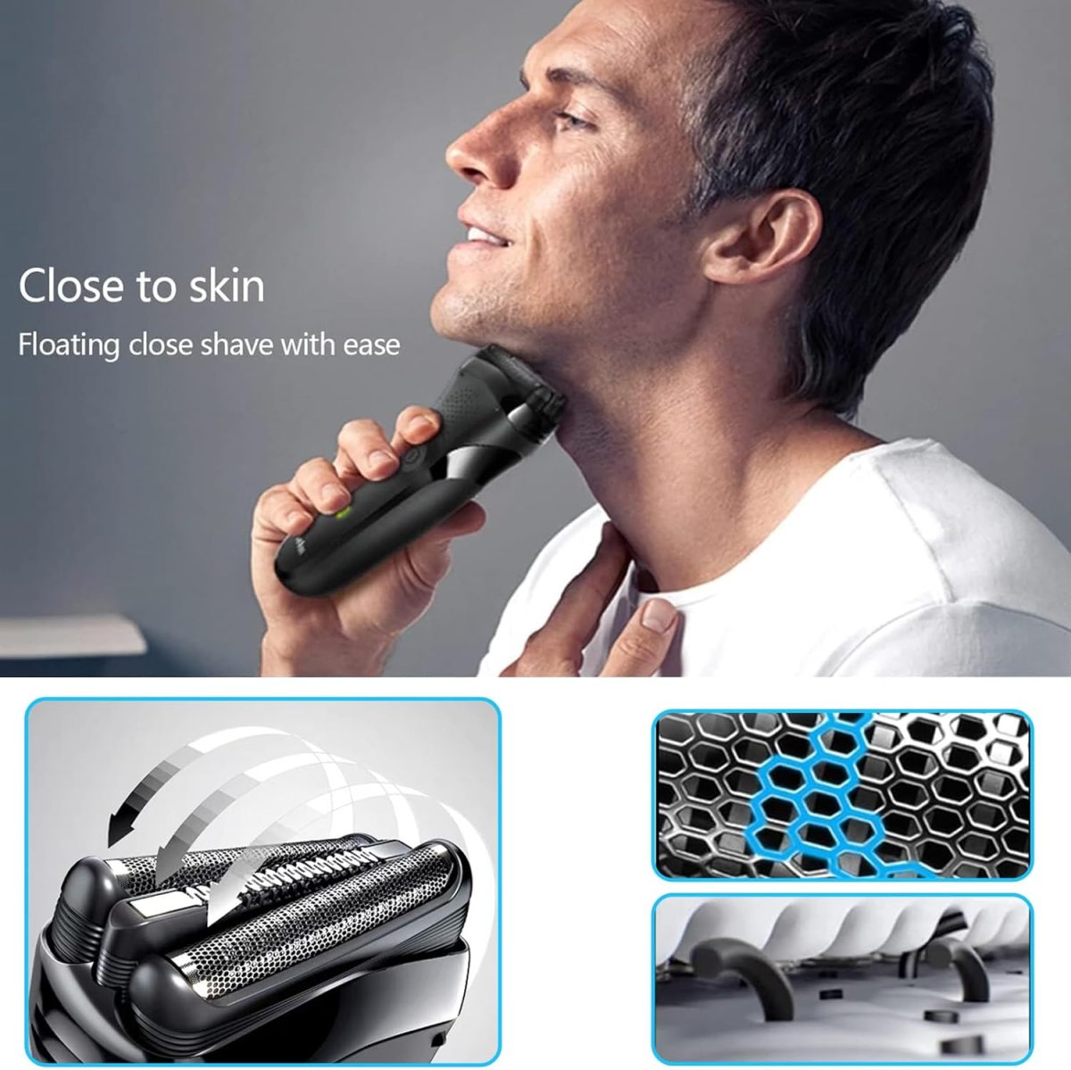 ⁦Series 3 32B Replacement Shaver Head for Braun, Foil & Cutter Razor Replacement Head, Compatible with Braun 301S, 310S, 320S, 330S, 340S, 360S, 3000S, 3010S, 30S, 3020S, 350CC, 370CC, 3050CC (2 PACK)⁩ - الصورة ⁦4⁩