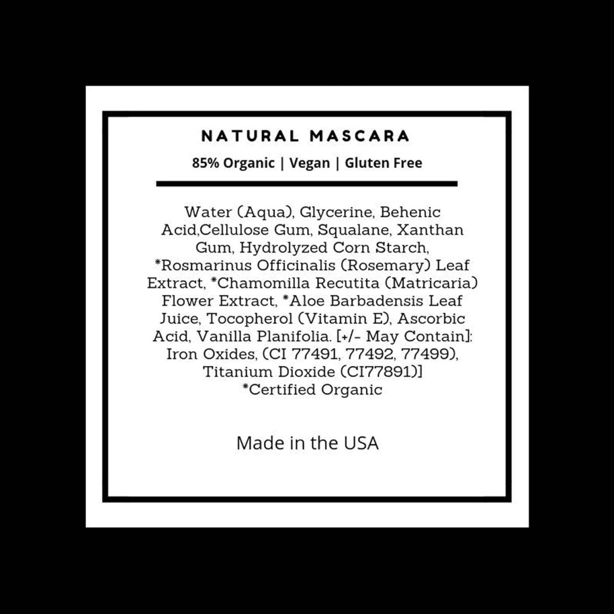⁦Mom's Secret 100% Natural Mascara Black, Organic, Vegan, Paraben & Gluten Free, Strengthens & Volumes, Stays on all day, Made in the USA, 0.25 ounce⁩ - الصورة ⁦3⁩