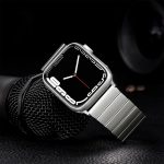⁦INFOSUN Watch Band Strap 42mm 44mm 45mm 49mm Compatible with Apple Watch Stainless Steel Metal Bands, Replacement Wristband, for iWatch Ultra/Ultra 2 Series 9/8/7/6/5/4/3/2/1(Sliver)⁩ - الصورة ⁦4⁩