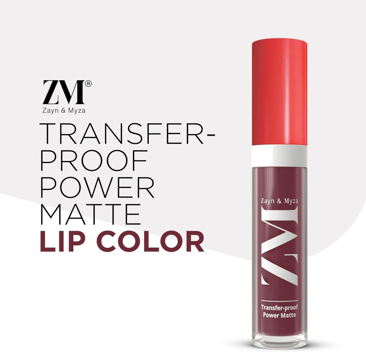 ⁦ZM Zayn & Myza Transfer-Proof Power Matte Lip Colour – Waterproof & Smudge-Proof, Vegan & Halal, High-Payoff “Rosewood Nude,” 6 ml | أحمر شفاه مطفي مقاوم للتحويل والماء، نباتي وحلال، بدرجة “روز وود ن⁩ - الصورة ⁦3⁩