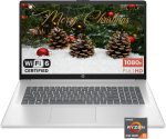 HP 17.3" 1920 x 1080 (Full HD) Laptop, AMD Ryzen 5 7430U(6 core), AMD Radeon Graphics, 16GB DDR4 RAM, 512GB SSD, HDMI, Wi-Fi 6, Bluetooth, Windows 11 S, Natural Silver, EAT 64GB USB Flash Drive