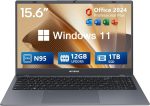 WIPEMIK Laptop Computer, 12GB LPDDR5 RAM Laptop 1TB SSD, Quad-Core N95, 15.6 Inch 1080P IPS Display Win11 Pro Laptops, WiFi 5, BT 5.0, Fingerprint, USB Type-C