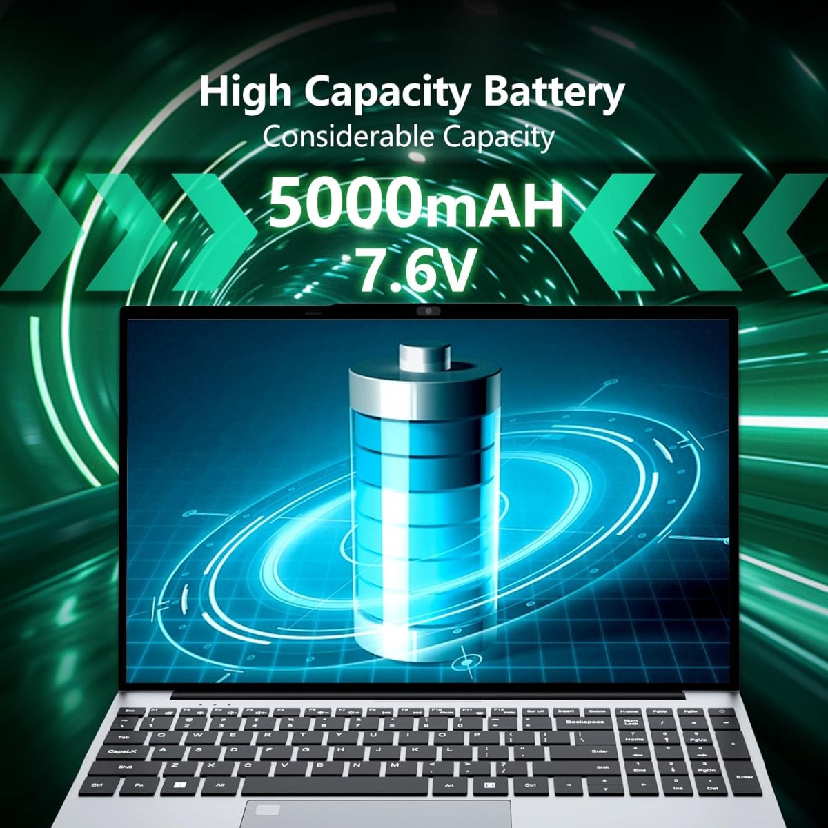 ⁦AVENKA Gaming Laptop, 15.6 inch, Celeron N5095, 16GB RAM, 512GB SSD, FHD 1920x1080, 180 Angle Opening, Fingerprint Unlock, Backlit Keyboard, Mini-HDMI⁩ - الصورة ⁦7⁩