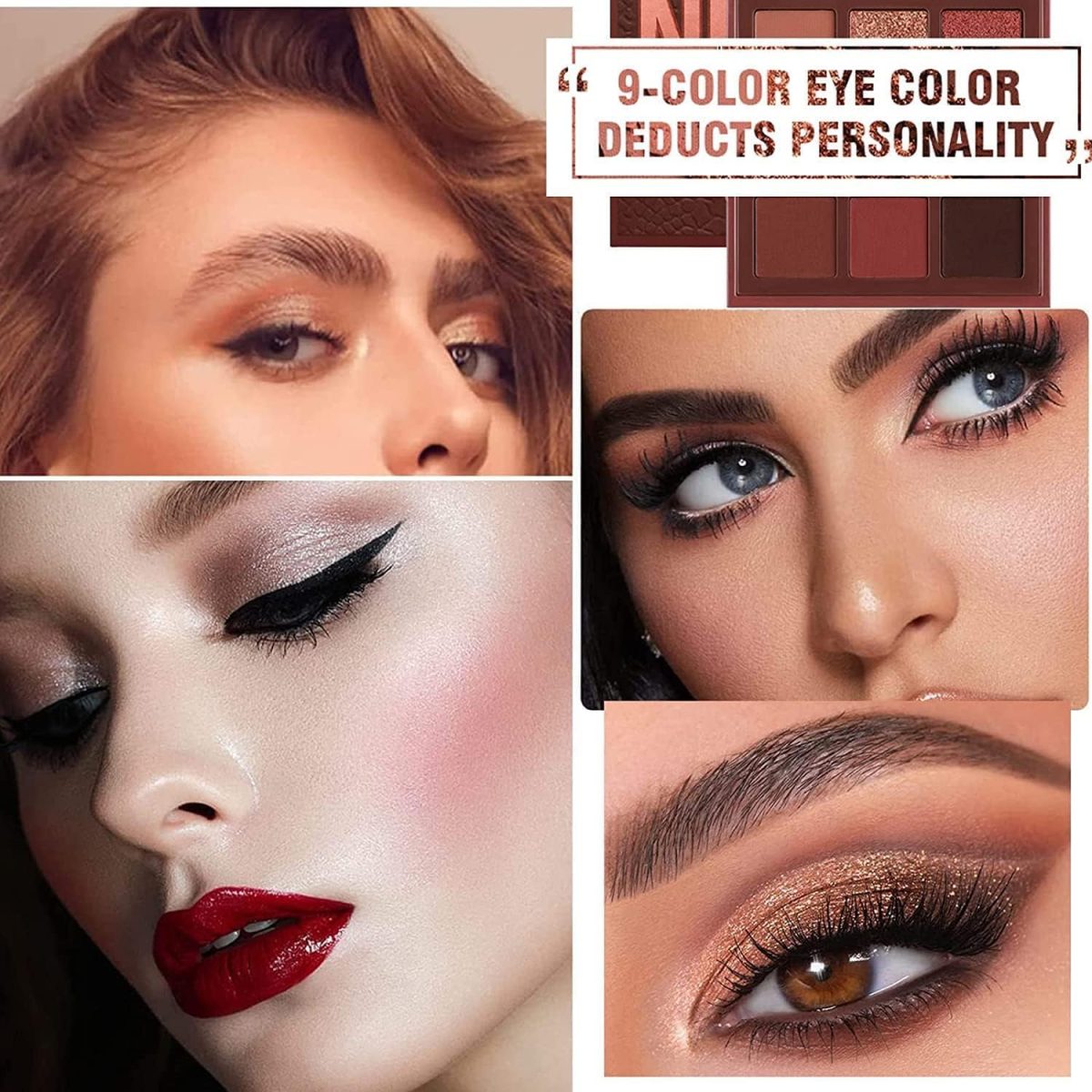 ⁦Khazna Eyeshadow Palette, Women Create Sparkling Eye Makeup Matte Shimmer Eye Shadow Palettes, Long Lasting Eye Makeup Palette, Highly Pigmented Sparkly Glitter Eye Shadow Pallets 9 Colours⁩ - الصورة ⁦3⁩