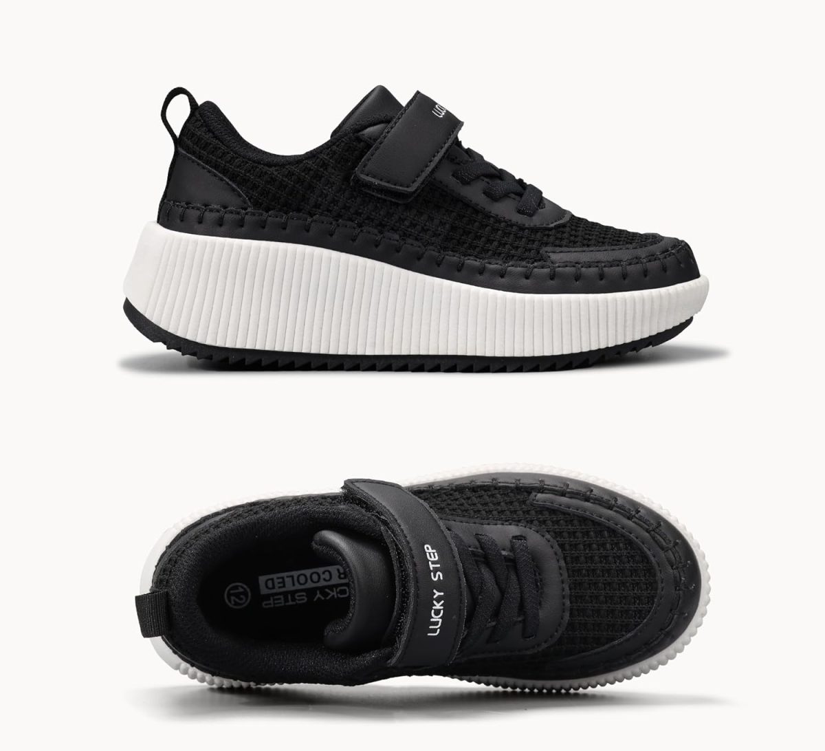⁦LUCKY STEP Kid's Glitter Running Sneaker Sparkly Braided Shiny Bling Princess Shoes School Athletic Walking Shoes for Children/Boys/Girls⁩ - الصورة ⁦6⁩
