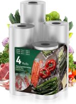 HEYMIX PROFESSIONAL Vacuum Food Sealer Roll - 4 Pack Vacuum Seal Bags Rolls,Seal Storage 28/20/15CMx5M,Heat Commercial Grade Bag Rolls Storage Bags Compatible with All Vac Machines,Food Saver