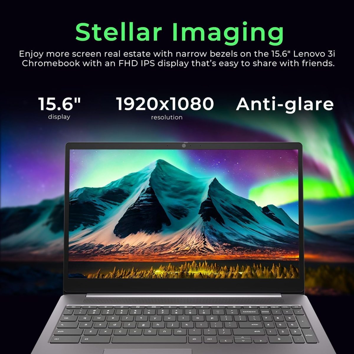⁦Lenovo Chromebook Premium 15.6" FHD Slim Light Laptop Computer Business & Student, Intel Celeron N4500, 4GB RAM, 192GB Storage (64GB eMMC+ 128GB Card), WiFi 6, Long Battery, Chrome OS HubxcelAccessory⁩ - الصورة ⁦3⁩