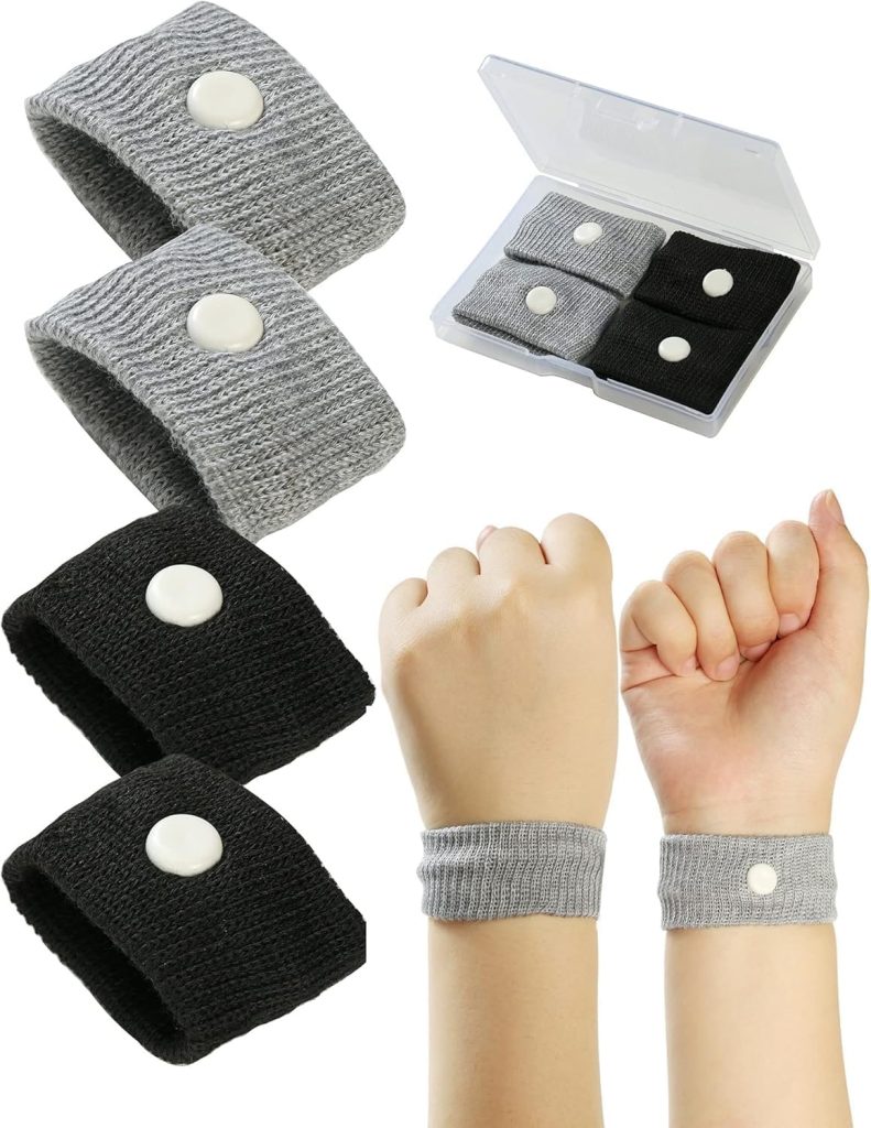 Sickness Bands,2 Pairs Motion Sickness Wristbands for Kids and Adults-Motion Sickness Bands-Anti Nausea Wristbands-Nausea Bands for Morning Car Travel Sea Sickness