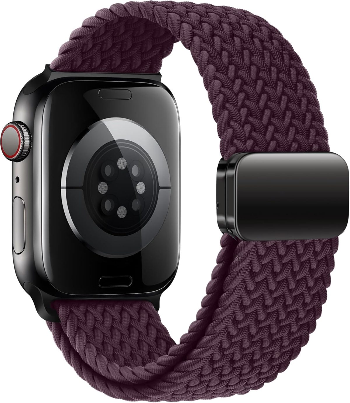KEYSJEFF Compatible with Apple Watch Strap 45mm 44mm 42mm 41mm 40mm, Braided Nylon Sport Band Adjustable Elastics Magnetic Buckle Straps for Iwatch Series 9/8/7/6/SE/5/4