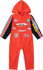 Cars Disney Lighting McQueen Boys Hooded Coverall for Toddlers and Big Kids