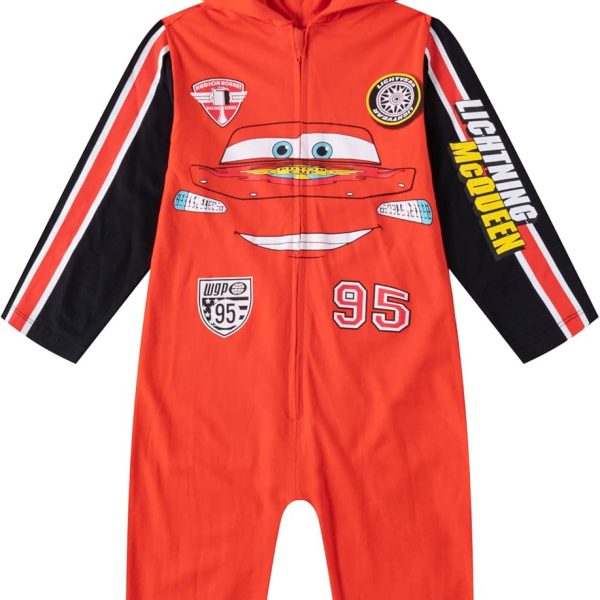 Cars Disney Lighting McQueen Boys Hooded Coverall for Toddlers and Big Kids