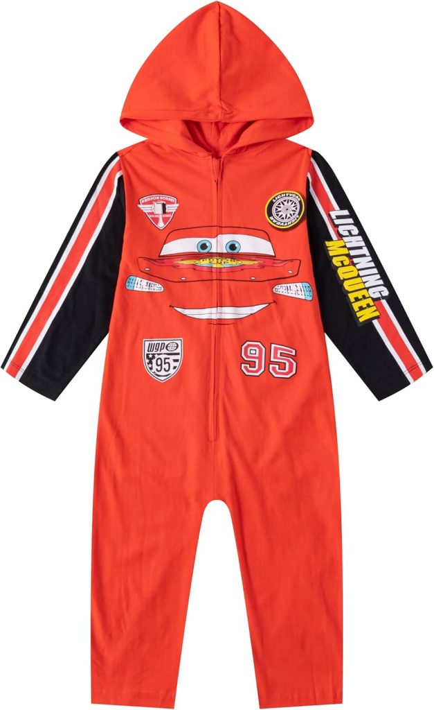 Cars Disney Lighting McQueen Boys Hooded Coverall for Toddlers and Big Kids