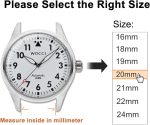 ⁦WOCCI Adjustable Nylon Sport Watch Bands with Hook and Loop Fastener, Quick Release Watch Straps for Men and Women, Band Width 16mm 18mm 19mm 20mm 21m 22mm 24mm⁩ - الصورة ⁦5⁩