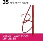 ⁦Bourjois Velvet Contour Lip Liner, 35 Perfect Date, Defines Lips, Creamy Matte Texture, Precise Application, Shea Butter, Grapeseed Oil, Long-lasting 8hr Wear, Zero Feathering or Smudging, 1.14g⁩ - الصورة ⁦2⁩